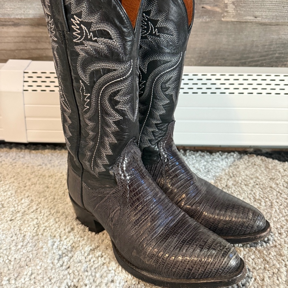 Dan Post Winston 7D Mens Cowboy Western Boots Lizard Grey